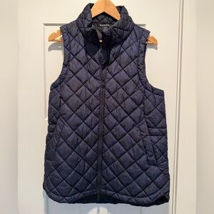 Athleta Dress Blue/Black whisper Quilted Jacket Medium EUC